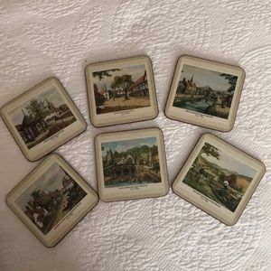 Set of 6 Pimpernel coasters with English Villages.